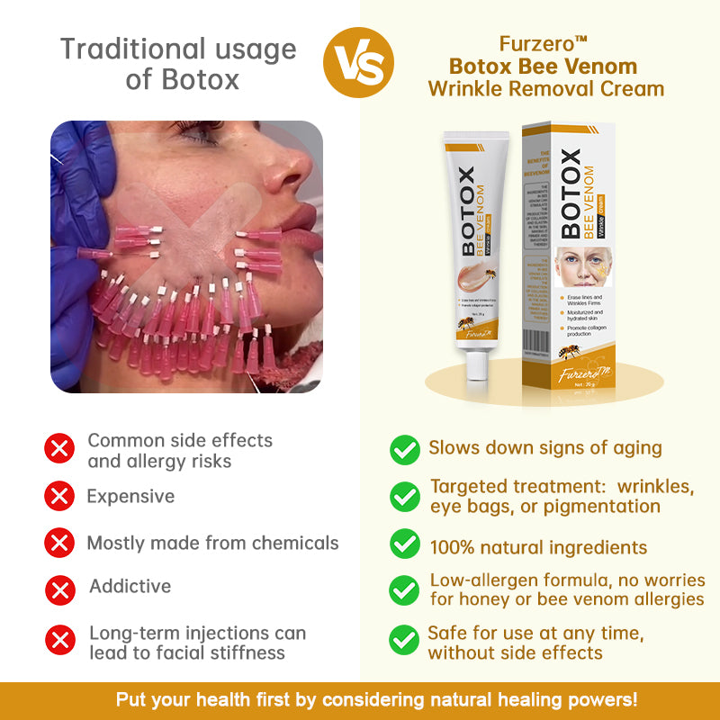 (🍀Made and shipped from the UK✅)Furzero™ Botox Bee Venom Wrinkle Removal Cream-Last Day Promotion 70% OFF